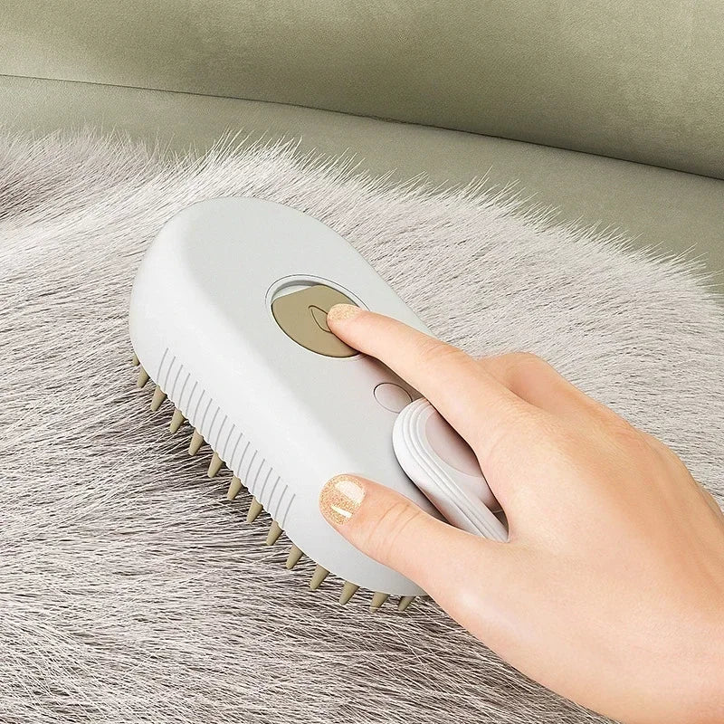 3-in-1 Steam Pet Brush – Self-Cleaning Grooming & Massage Brush for Dogs & Cats