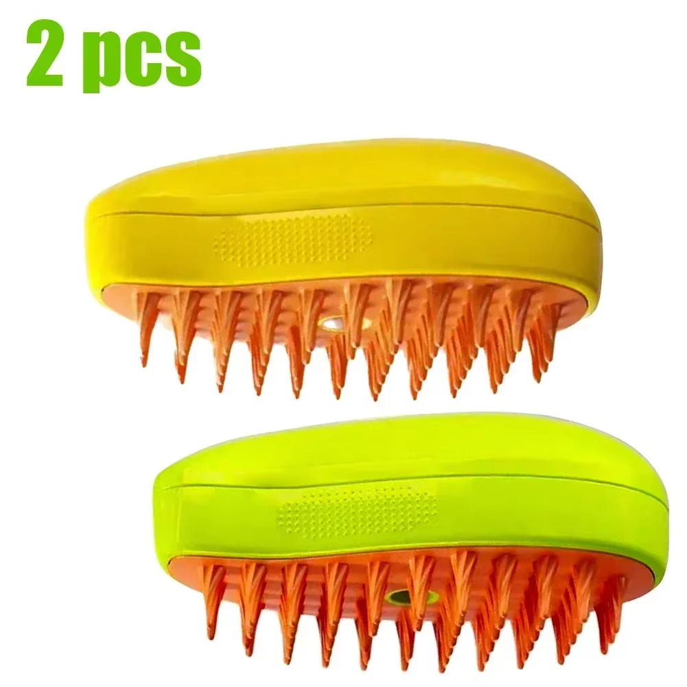 3-in-1 Steam Pet Brush – Self-Cleaning Grooming & Massage Brush for Dogs & Cats