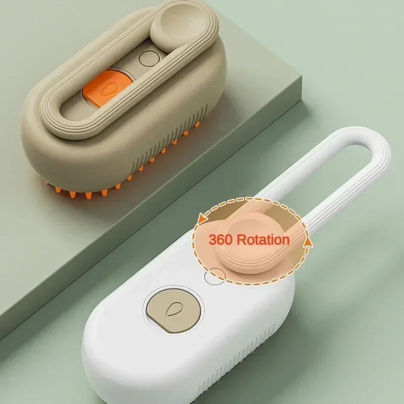 3-in-1 Steam Pet Brush – Self-Cleaning Grooming & Massage Brush for Dogs & Cats
