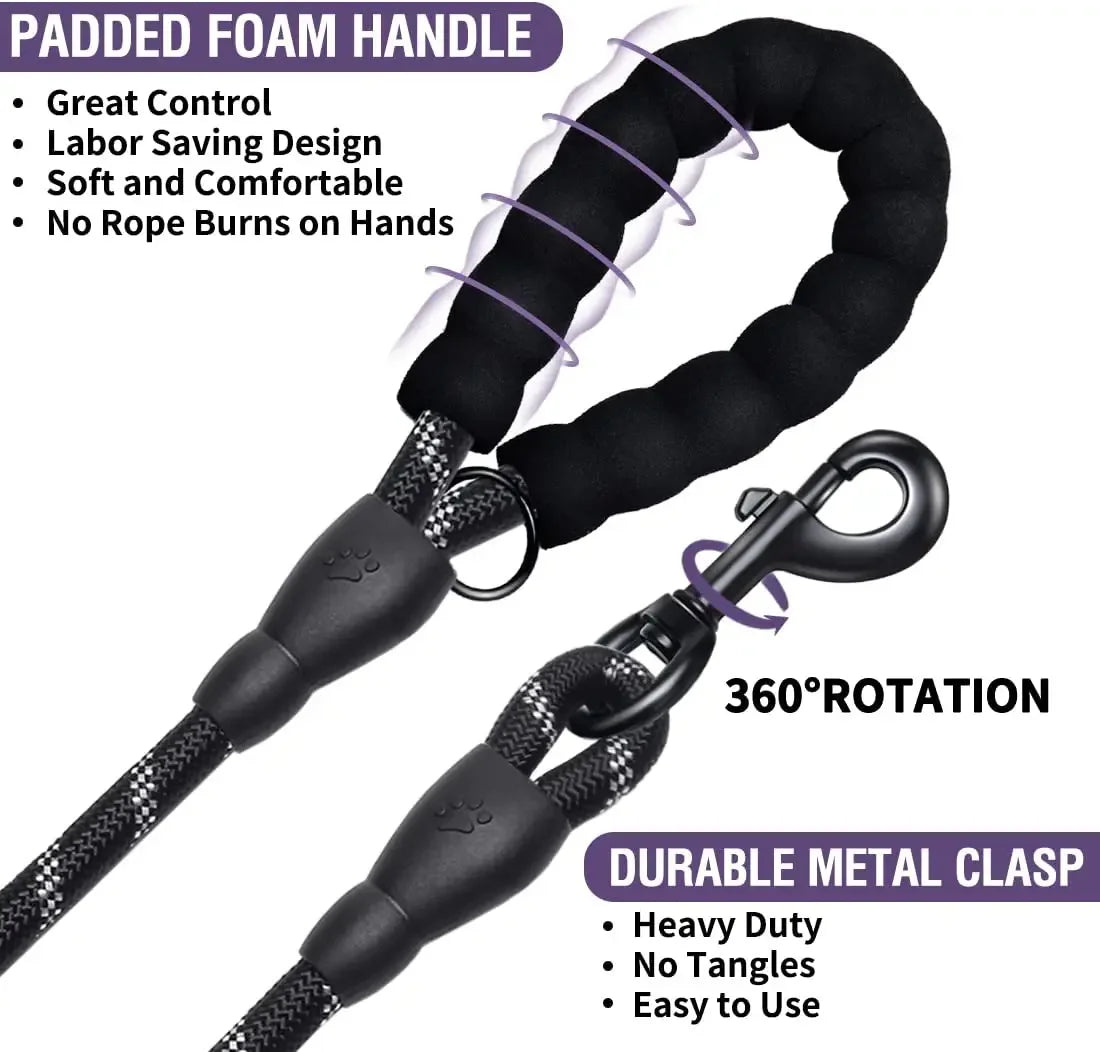 Heavy Duty Reflective Dog Leash Strong Training Lead