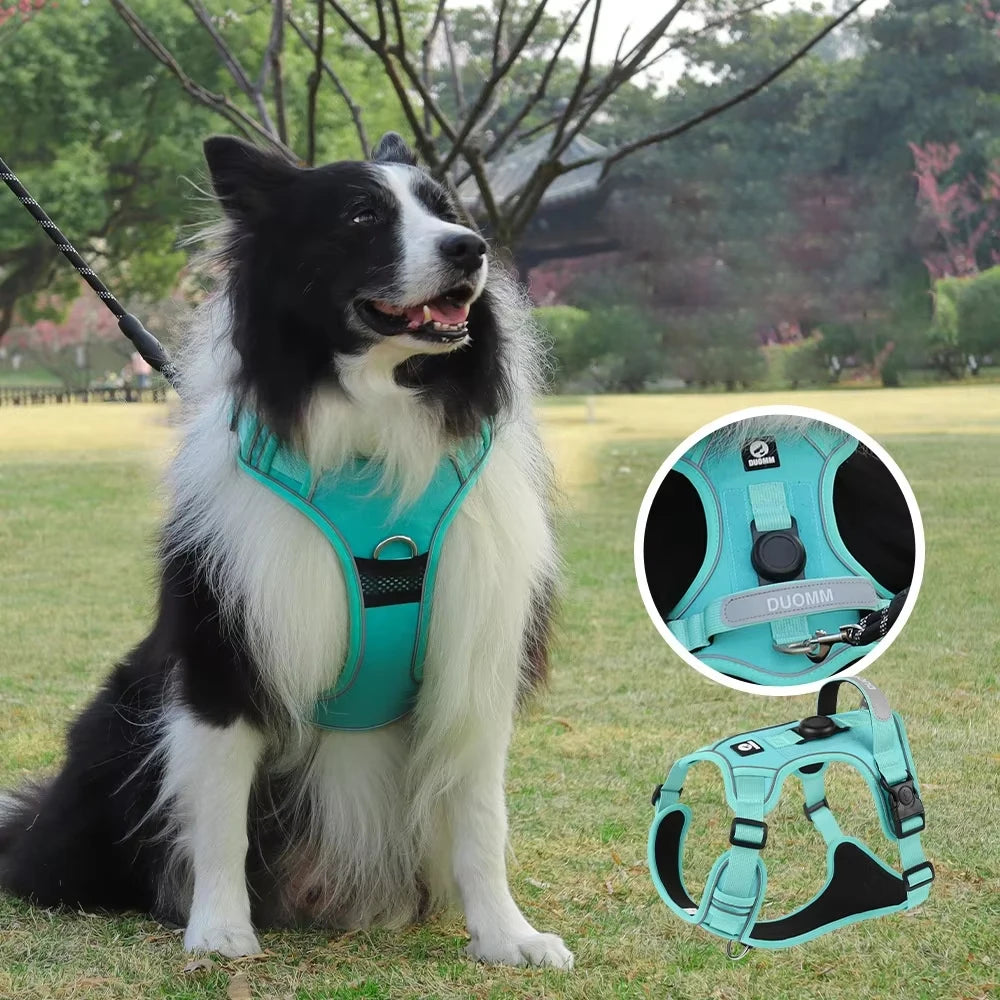 Tactical Dog Harness with Airtag Holder & Control Handle