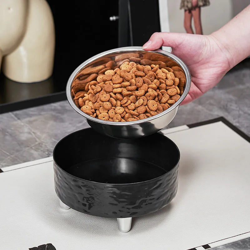 Elevated Stainless Steel Dog Bowl – Modern Raised Pet Food & Water Bowl