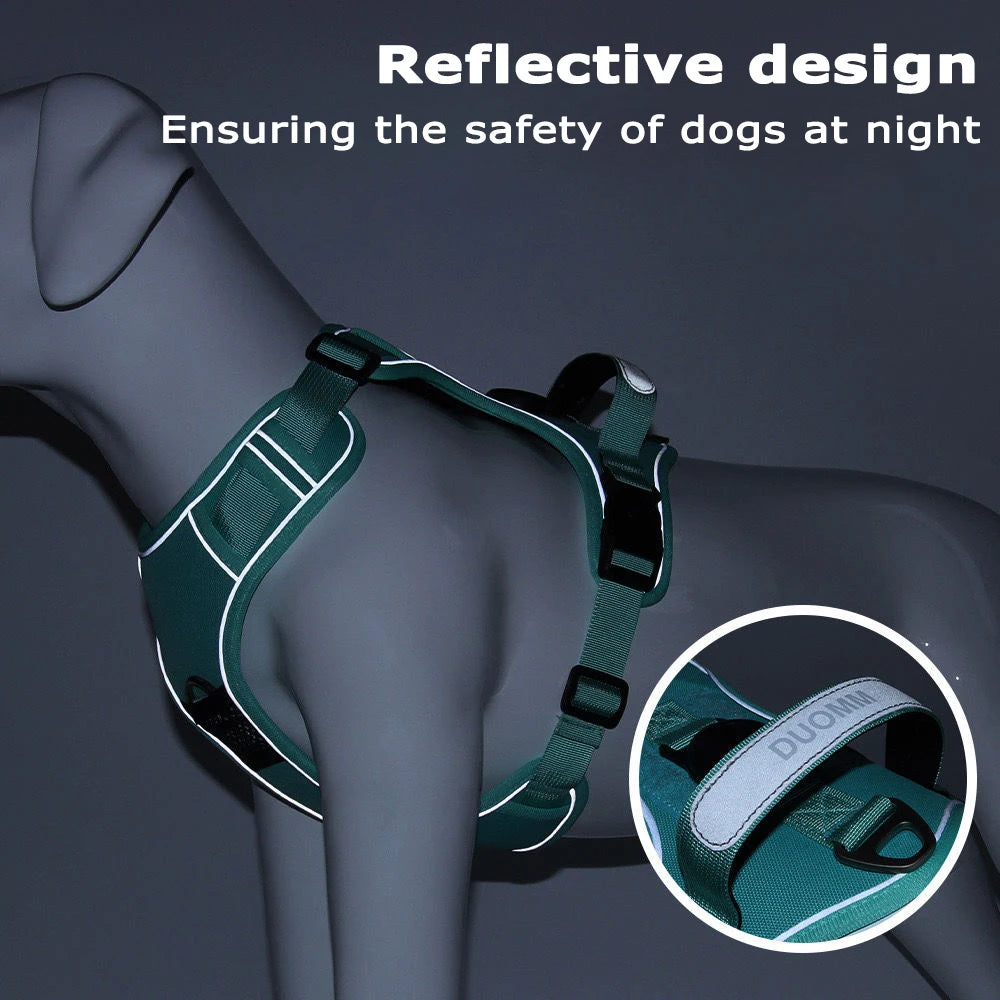 Tactical Dog Harness with Airtag Holder & Control Handle