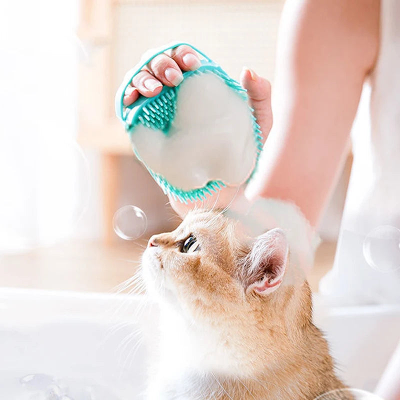 Silicone Pet Bath & Massage Brush for Dogs & Cats