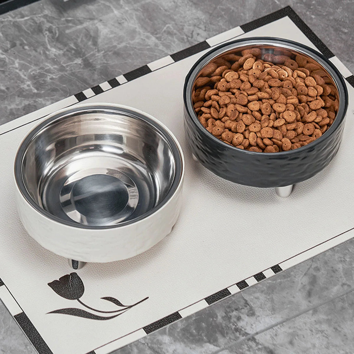 Elevated Stainless Steel Dog Bowl – Modern Raised Pet Food & Water Bowl