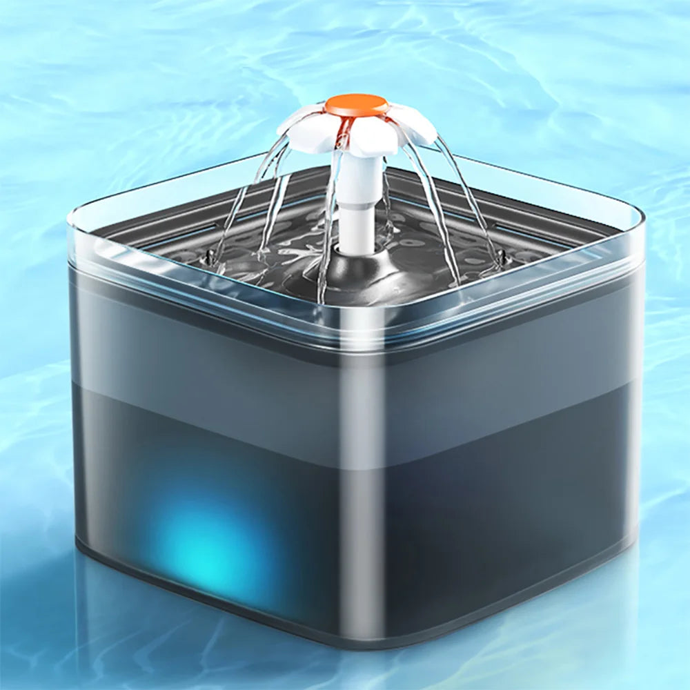 2L Automatic Pet Water Fountain with LED Light – USB Filtered Water Dispenser for Cats & Dogs