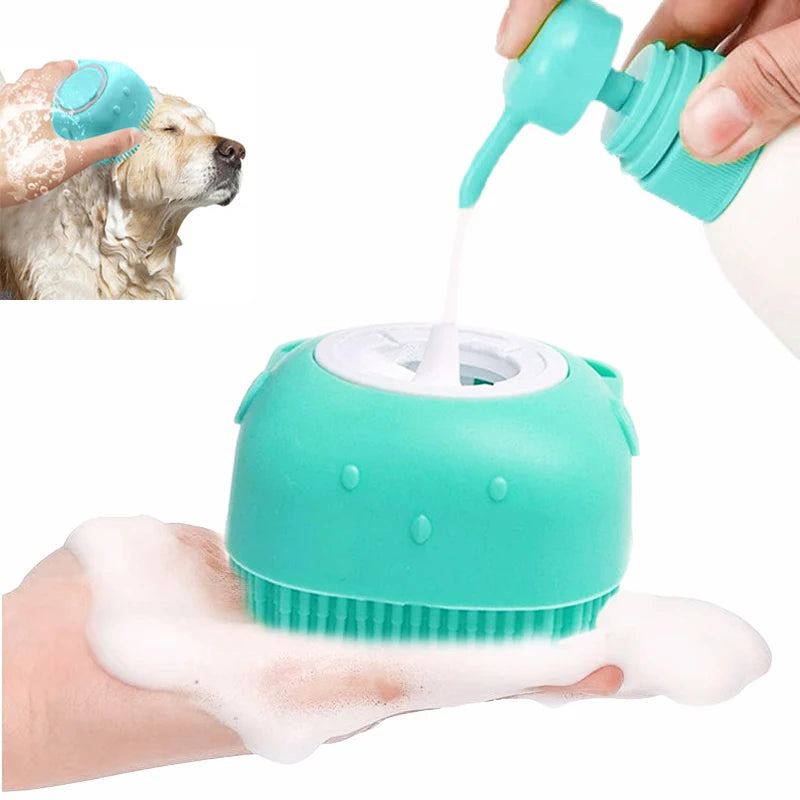 Silicone Pet Bath & Massage Brush for Dogs & Cats